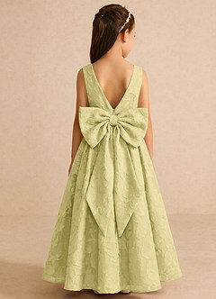 Azazie Pipssy vestidos de niña de las flores Vestido Sorbete De Limón de Devorado Floral de Línea A con Plisado image1