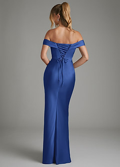Azazie Hayden Bridesmaid Dresses Royal Blue Mermaid Corset Stretch Satin Dress image2