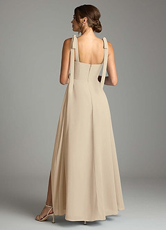 Azazie Debra Bridesmaid Dresses Champagne A-Line with Pockets Chiffon Convertible Dress image10