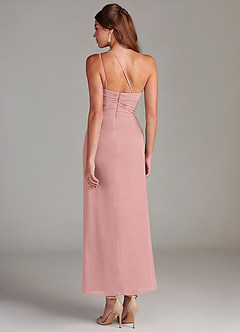 Azazie Eren 신부 들러리 드레스 인어 한쪽 어깨 쉬폰 발목 길이 드레스 image7