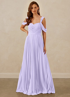 Christian Siriano Bridal for Azazie 1013 Bridesmaid Dresses Lilac A-Line Off the Shoulder Chiffon Dress image8
