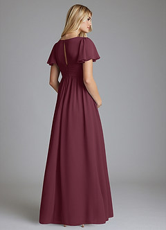 Azazie Verna Maternity Bridesmaid Dresses A-Line V-Neck Ruched Chiffon Floor-Length Dress image2