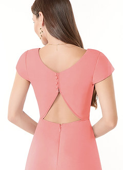 Azazie Hainsly Brautjungfernkleider A-Linie Herzausschnitt Chiffon Kleid Koralle image6