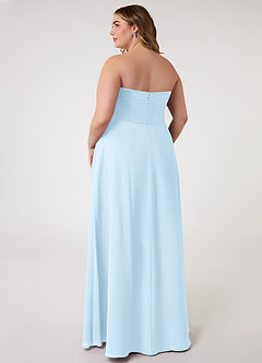 Azazie Arabella Allure Vestidos de damas de honor Vestido de Azul Cielo de Gasa de Corte en A Convertible con Escote de Corazón image17