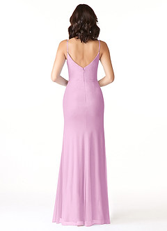 Azazie Deandra Bridesmaid Dresses Candy Pink Mermaid Pleated Mesh Dress image2