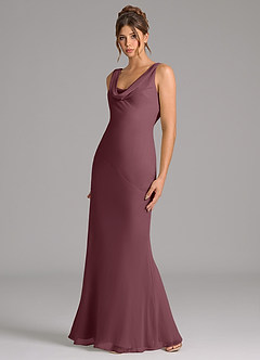Azazie Rylina Bridesmaid Dresses Sangria Mermaid Pleated Chiffon Dress image4