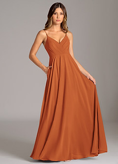 Azazie Amani Suknie dla druhen Linia A Pofałdowany Szyfon Do ziemi Sukienka image6