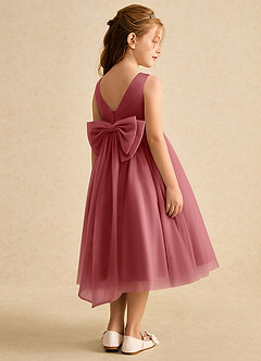 Azazie Winnie Sukienki dla dziewczynek sypiących kwiaty Suknia balowa Ukłon Tiul Długość herbaty Sukienka image3