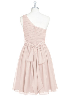 Azazie Katrina Bridesmaid Dresses Rose Petal A-Line One Shoulder Chiffon Dress image7