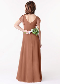 Azazie Omari Junior Bronzer A-Line Ruched Chiffon Dress image2