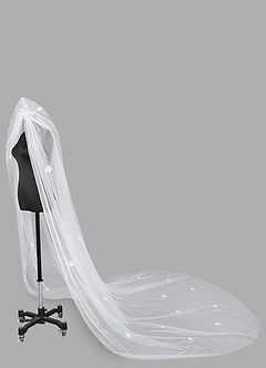 front 3D Flower Cathedral Veil