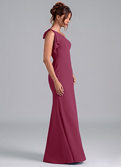 Azazie Rinna Bridesmaid Dresses Mulberry Mermaid One Shoulder Chiffon Dress image5