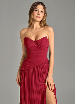 Azazie Becka Bridesmaid Dresses Scarlet A-Line Strapless Chiffon Dress image6