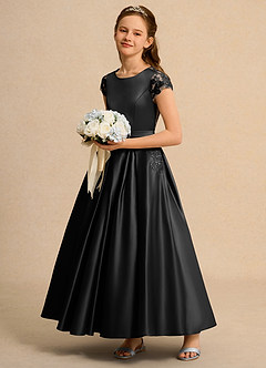 Azazie Bunny Girl Robe Demoiselle D'honneur Fillette Robe Princesse en Dentelle Noir image6