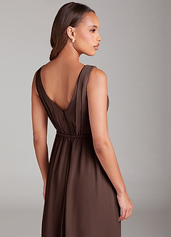 Azazie Tanicia Bridesmaid Dresses Ganache A-Line Pleated Chiffon Dress image6