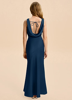 Azazie Rylina Junior Meerjungfrau-Linie Stretch-Satin Kleid Dunkelmarine image2