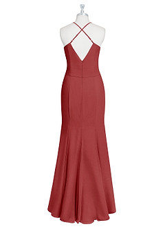Azazie Carolina Bridesmaid Dresses Rust Mermaid Ruched Chiffon Dress image7