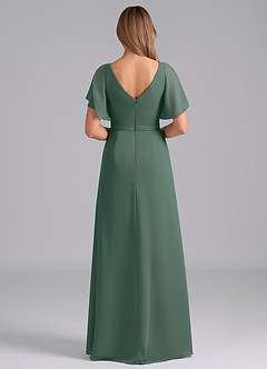 Azazie Ambrosia Bridesmaid Dresses Sea Moss A-Line Pleated Chiffon Dress image6