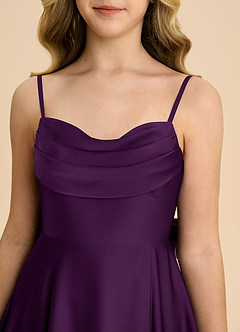 Azazie Bear Junior Grape A-Line Sweetheart Neckline Stretch Satin Dress image8