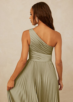 Christian Siriano Bridal for Azazie 1008 Bridesmaid Dresses Moss Green A-Line One Shoulder Stretch Satin Dress image6