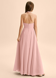 Azazie Kady Junior A-Linie Herzausschnitt Chiffon Kleid Rosettenrosa image2