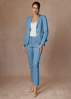 front Whitney Teräksensininen Hienostunut kudontainen täyspitkä housutpuku