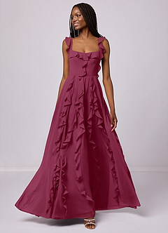 Barbie ♥ Azazie Bridesmaid Dresses Mulberry A-Line with Pockets Chiffon Dress image1