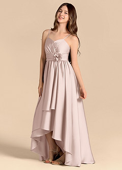 Azazie Catalina Junior Blushing Pink A-Line Sweetheart Neckline Stretch Satin Dress image7