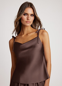 front Satin Frilled Pajama Set