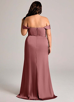 Azazie Johana Vestidos de damas de honor Vestido de Amatista de Satén Elástico de Corte Sirena Convertible con Vestidos sin tirantes image11