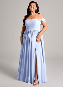 Azazie Calianna Bridesmaid Dresses Ice A-Line Off the Shoulder Chiffon Convertible Dress image12