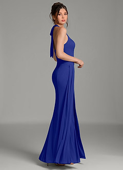 Azazie Ezra Bridesmaid Dresses Royal Blue Mermaid Pleated Mesh Dress image6