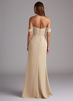 Azazie Saige Bridesmaid Dresses Champagne A-Line Off the Shoulder Chiffon Convertible Dress image7