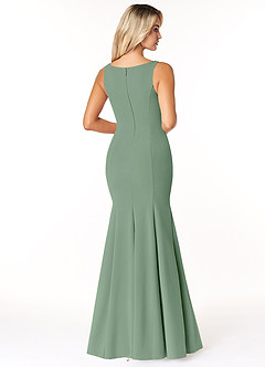 Azazie Rogue Bridesmaid Dresses Matcha Mermaid Scoop Side Slit Stretch Crepe Dress image2