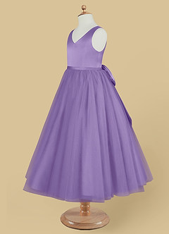 Azazie Marybell Flower Girl Dresses Tahiti A-Line Bow Tulle Dress image7