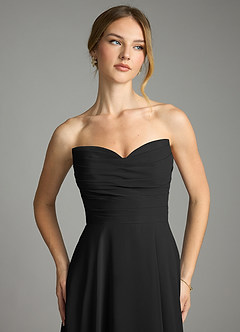 Azazie Ayla Abiti da Damigella Abito A-Line in Chiffon Scollo a Cuore Nero image4