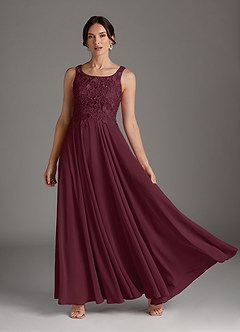 Azazie Kana Mother of the Bride Dresses Cabernet A-Line Scoop lace Chiffon Dress image6