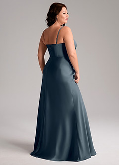 Azazie Lidia Bridesmaid Dresses Twilight Mermaid Side Slit Stretch Satin Dress image6