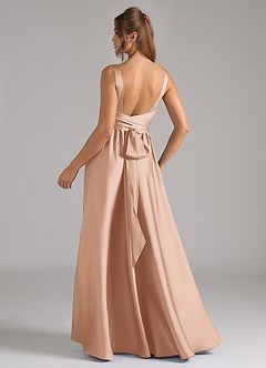 Azazie Kora Bridesmaid Dresses English Rose A-Line Pleated Stretch Satin Dress image6