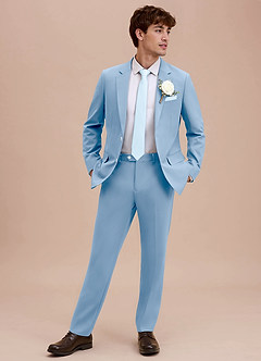 front Ethan Sky Blue Refined Weave Performance Suit Jacket