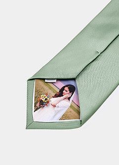 front Matte Satin Custom Photo Tie –  Matching Fabric Personalized Ties