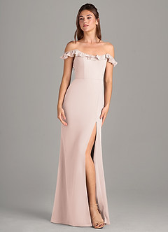Azazie Callie Bridesmaid Dresses Rose Petal Mermaid Side Slit Chiffon Convertible Dress image7
