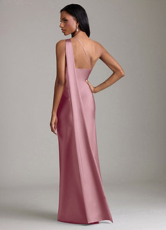 Azazie Juniper Bridesmaid Dresses Vintage Mauve Mermaid One Shoulder Stretch Satin Dress image6