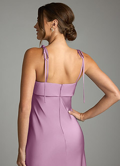 Azazie Ellia Bridesmaid Dresses Wisteria Sheath Bow Stretch Satin Dress image6
