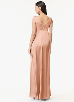 Azazie Allessia Maternity Bridesmaid Dresses A-Line Pleated Stretch Satin Floor-Length Dress image8