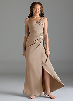 Azazie Maci Junior Klä av Sjöjungfru i Stretch Satin Plisserad image3