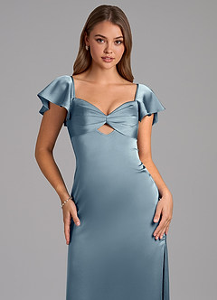 Azazie Demia 신부 들러리 드레스 쉬스 스윗하트 네크라인 스트레치 새틴 발목 길이 드레스 image7