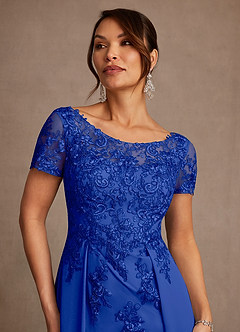 Azazie Alva vestidos de madre de la novia Vestido de Azul Real de Encaje de Corte en A image6