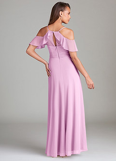 Azazie Dakota Jurken voor bruidsmeisjes Jurk van Mesh met A-Lijn Off the Shoulder Snoep Roze image4