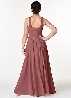 Azazie Kaleigh Junior Agave A-Line Pleated Chiffon Dress image2